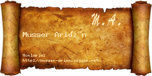 Musser Arián névjegykártya
